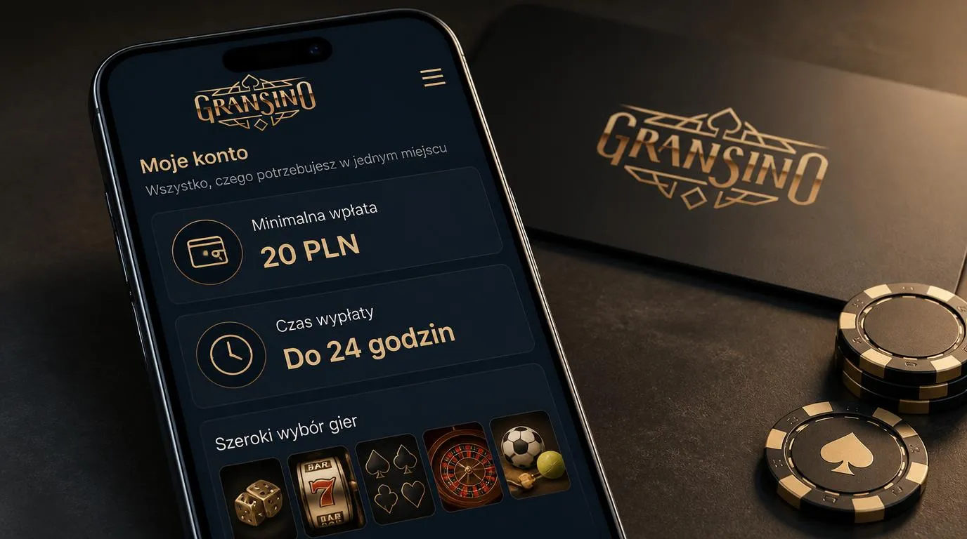 Panel kasyna na telefonie z wpłatą 20 PLN, wypłatą do 24 godzin i wyborem gatunków gier
